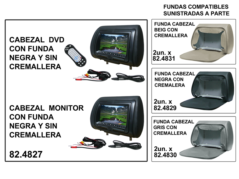 Imagen del producto 1 CABEZAL DVD + 1 MONITOR. Con funda sin cremalle
